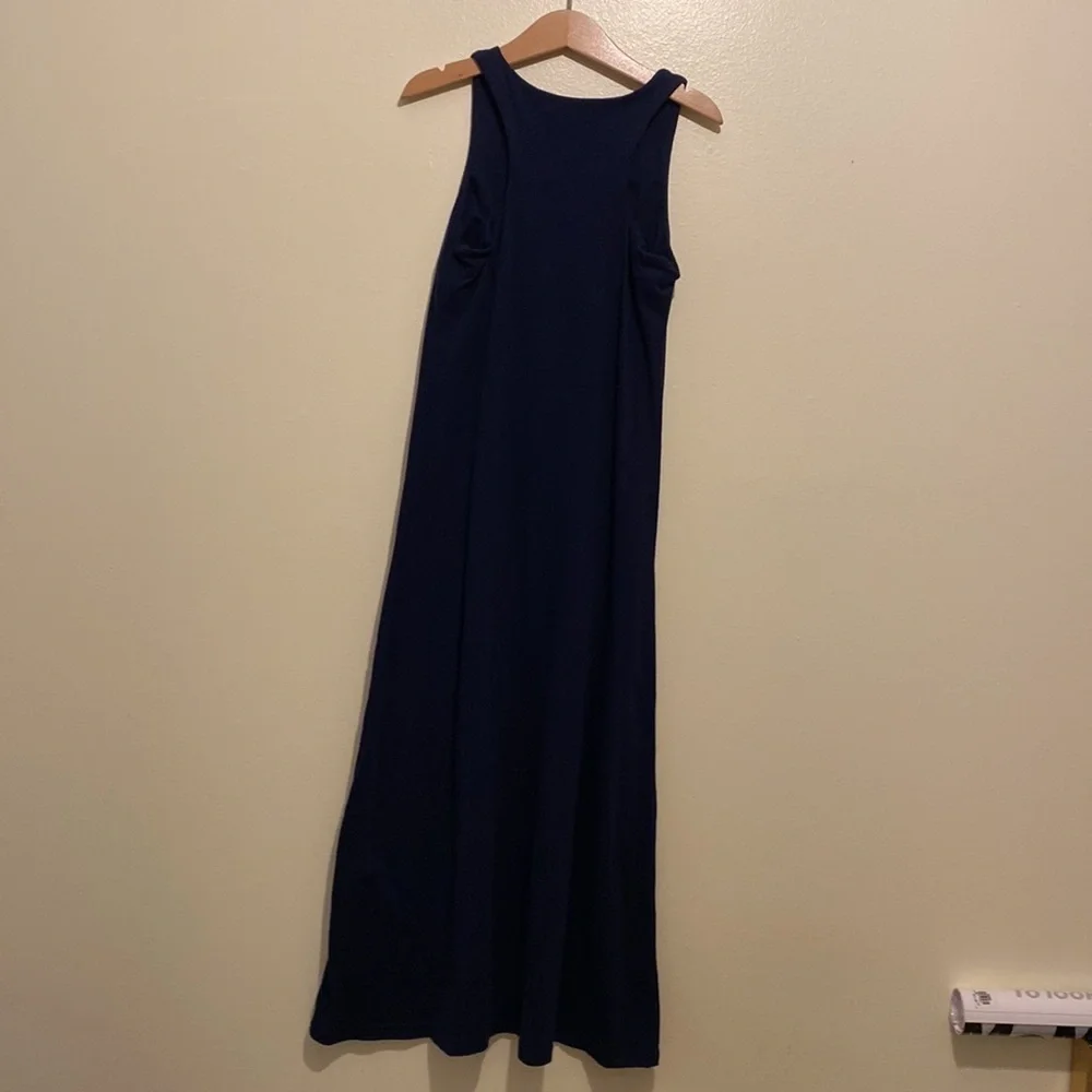 RALPH LAUREN & POLO RALPH LAUREN NAVY BLUE SILK & cotton dress . Size 7 set 2